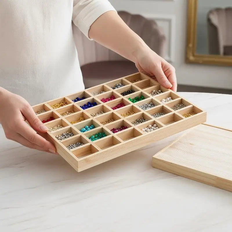 Wooden Jewelry Organizer Box – Rings, Earrings & Necklaces Jewelry Organizer Box Richie's