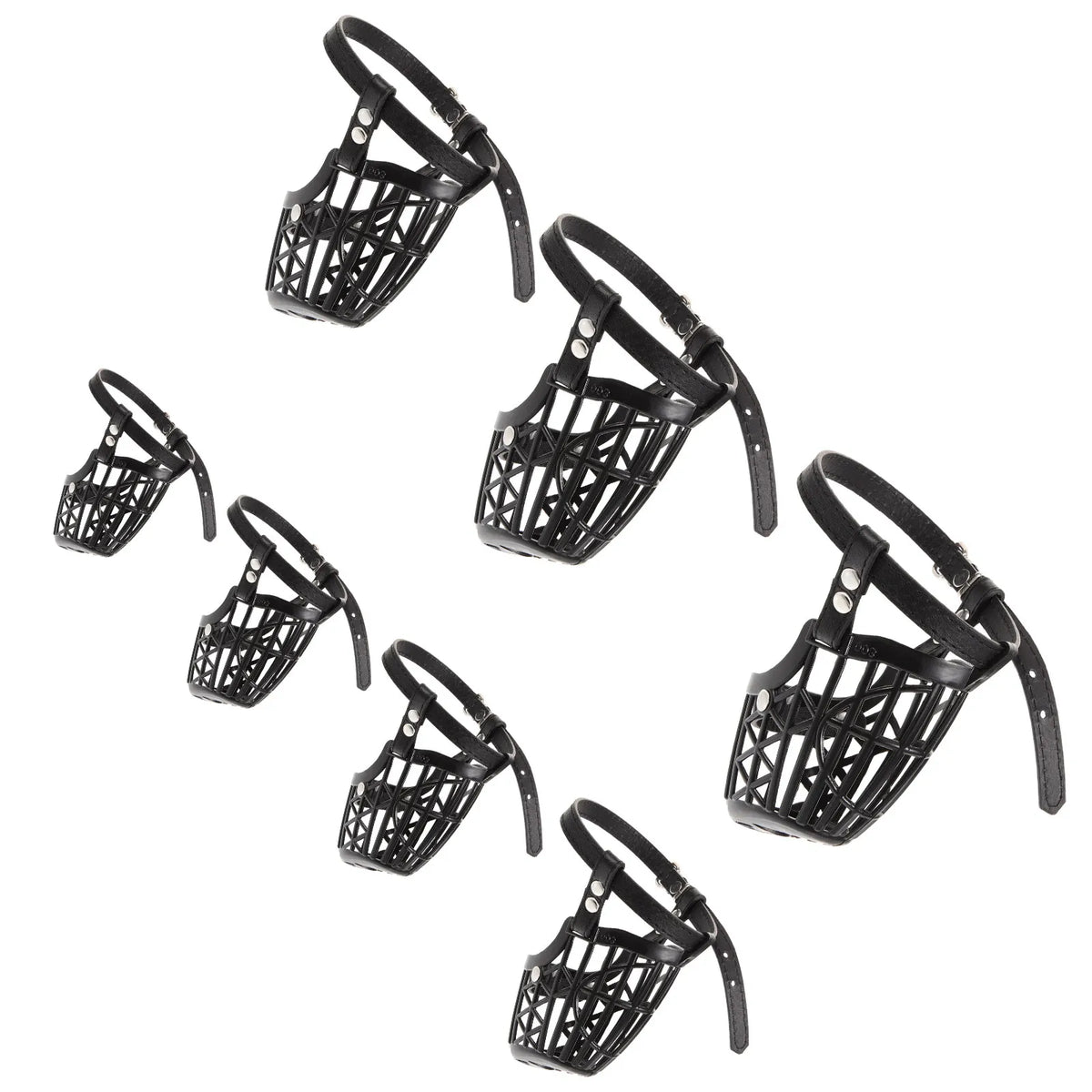 7-Size Plastic Basket Dog Muzzle Set – All Breeds, Adjustable Dog Muzzle Set Richie's