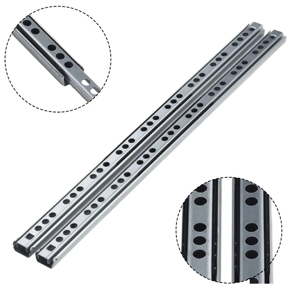 2PCS Ball Bearing Drawer Slides 17mm Full Extension 8"–17" Drawer Slides Richie's