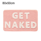 Funny Get Naked Bath Mat – Pink Non-Slip Plush Bathroom Rug Bath Mat Rug Richie's 80x50cm