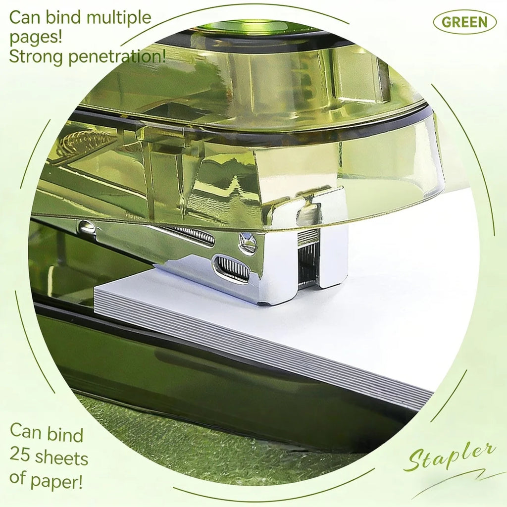 360° Rotatable Transparent Desktop Stapler, 25-Sheet Capacity Desktop Stapler Richie's
