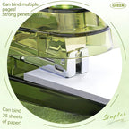 360° Rotatable Transparent Desktop Stapler, 25-Sheet Capacity Desktop Stapler Richie's