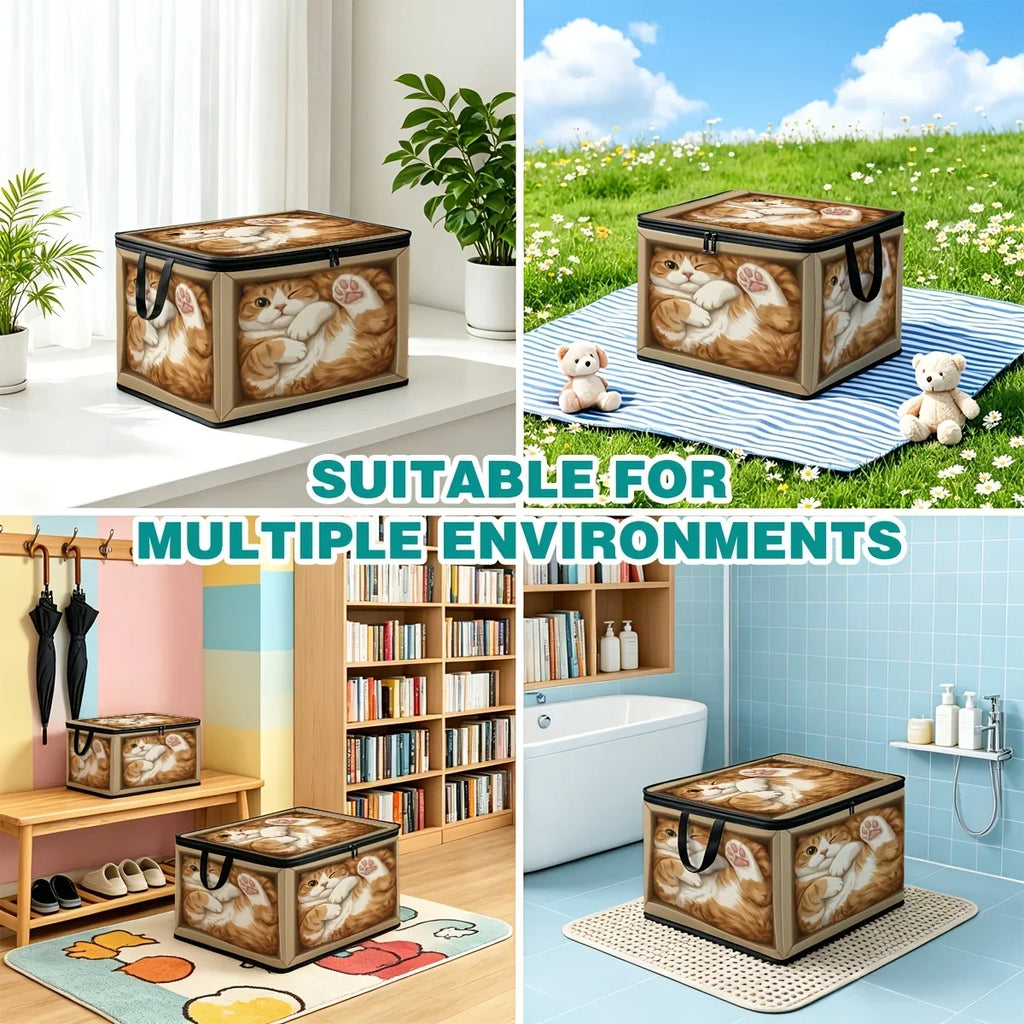 Cute Cat Foldable Storage Box – Zipper Clothes & Bedding Organiser Foldable Storage Box Richie's