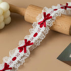 1 Yard Pleated Bow Lace Trim Ribbon – Handmade Fabric DIY Lace Trim Ribbon Richie's Color8 L