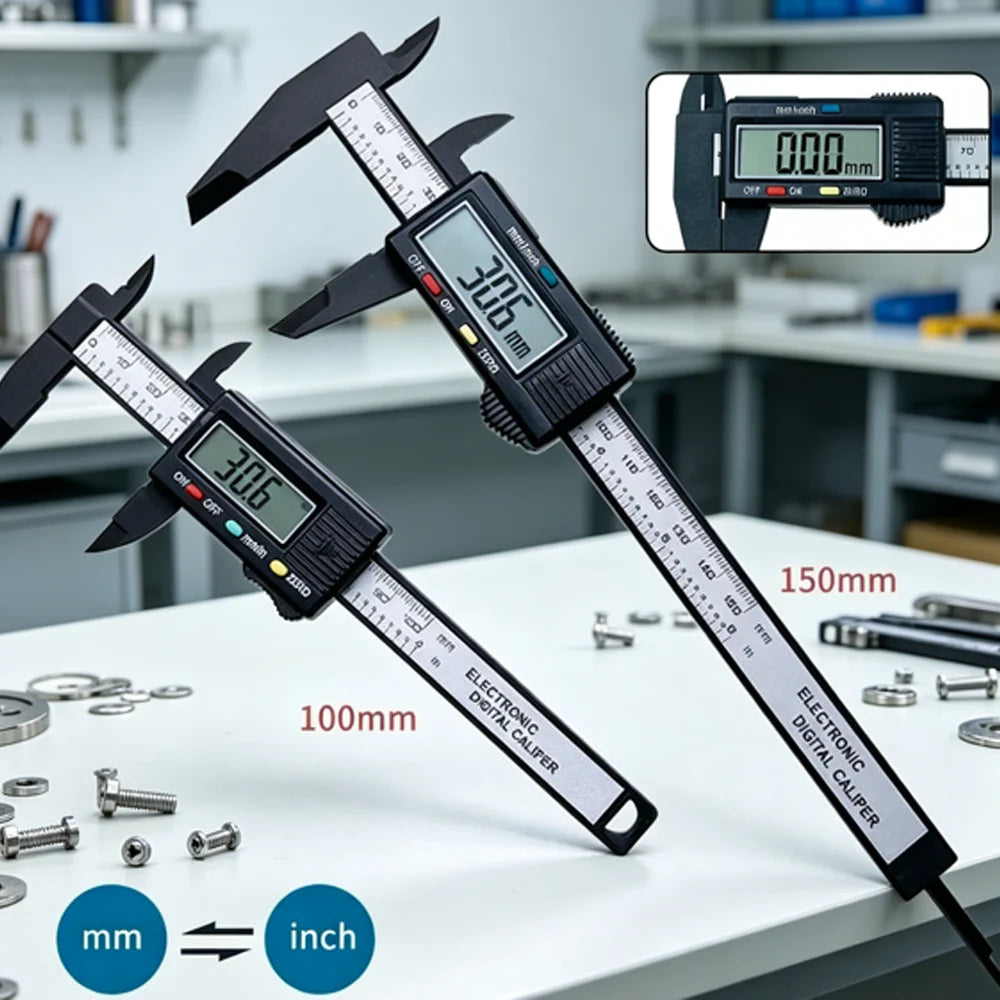 Digital Vernier Caliper 150mm 100mm LCD Measuring Tool Digital Caliper Richie's