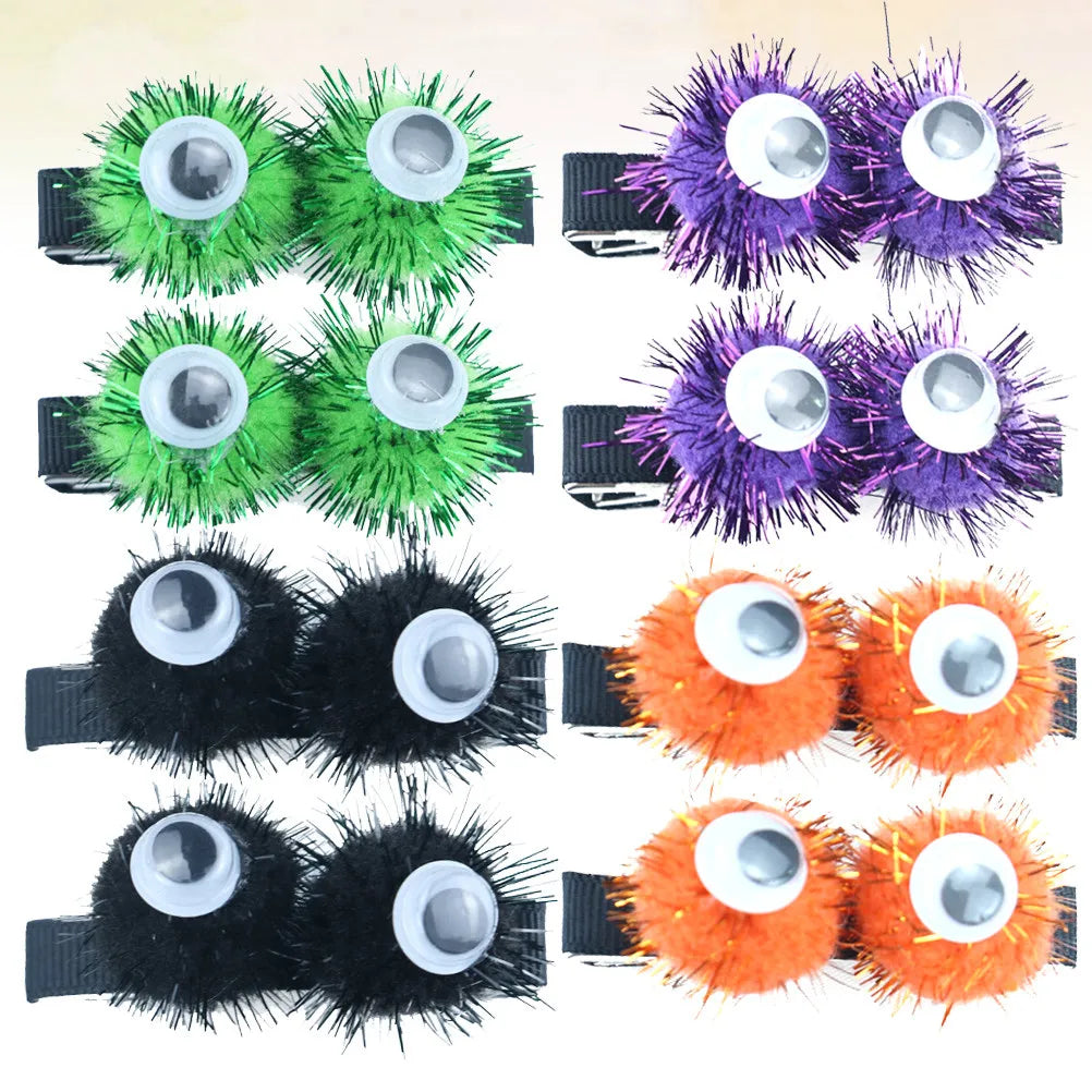 4 Pairs Halloween Eyeball Hair Clips Kids Party Hairpins Halloween Hair Clips Richie's