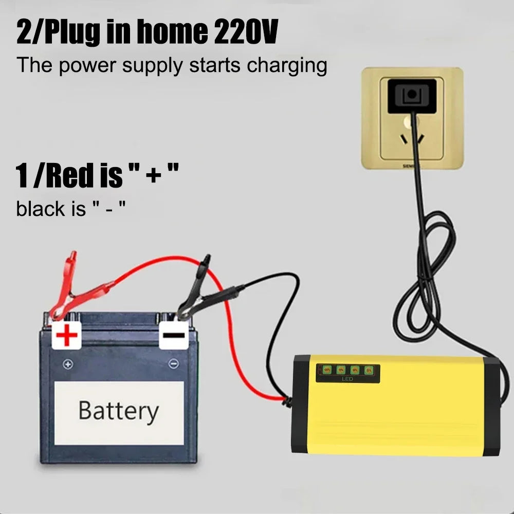 12V 2A Smart Lead Acid Battery Charger – Car & Motorcycle Battery Charger Richie's