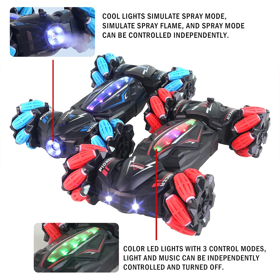 2.4G 4WD Spray Stunt RC Car – LED Lights & Gesture Sensor RC Stunt Car Richie's