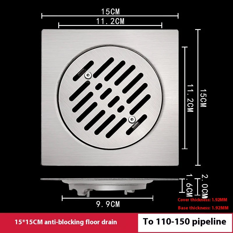 304 Stainless Steel Lockable Floor Drain – 110mm Institutional Lockable Floor Drain Richie's 15Cm110-150 tube