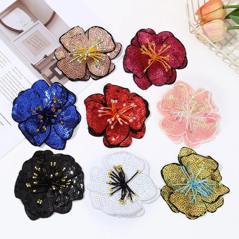 Handmade Beaded Flower Sequin Sew-On Applique Patch – 11–12cm Sew-On Applique Patch Richie's