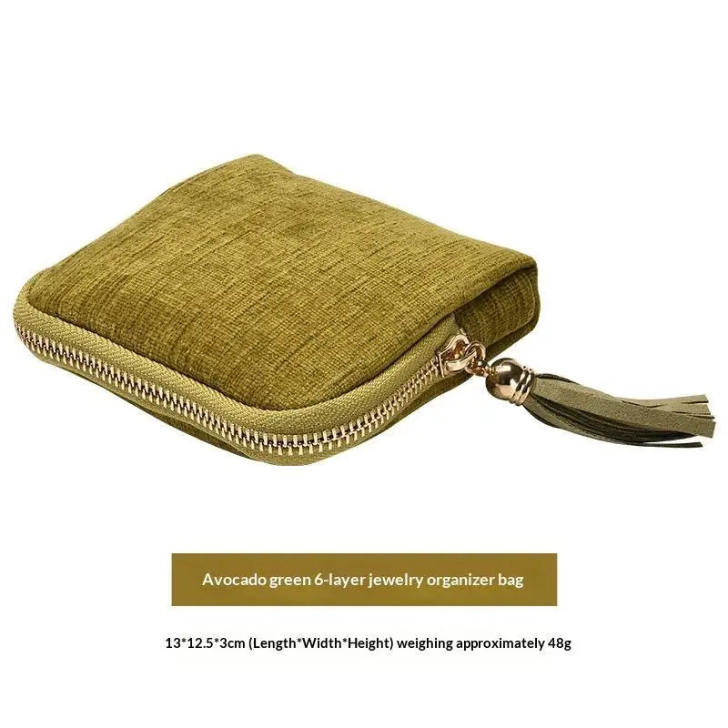 Velvet Jewelry Organizer Travel Pouch Multi-Slot Golden Zipper Jewelry Organizer Pouch Richie's A7