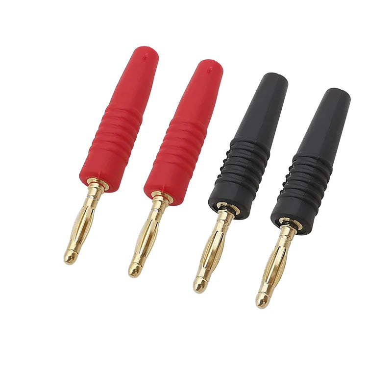 4Pcs Gold Plated 2mm Male Banana Plug Solder Wire Connector Banana Plug Connector Richie's Default Title
