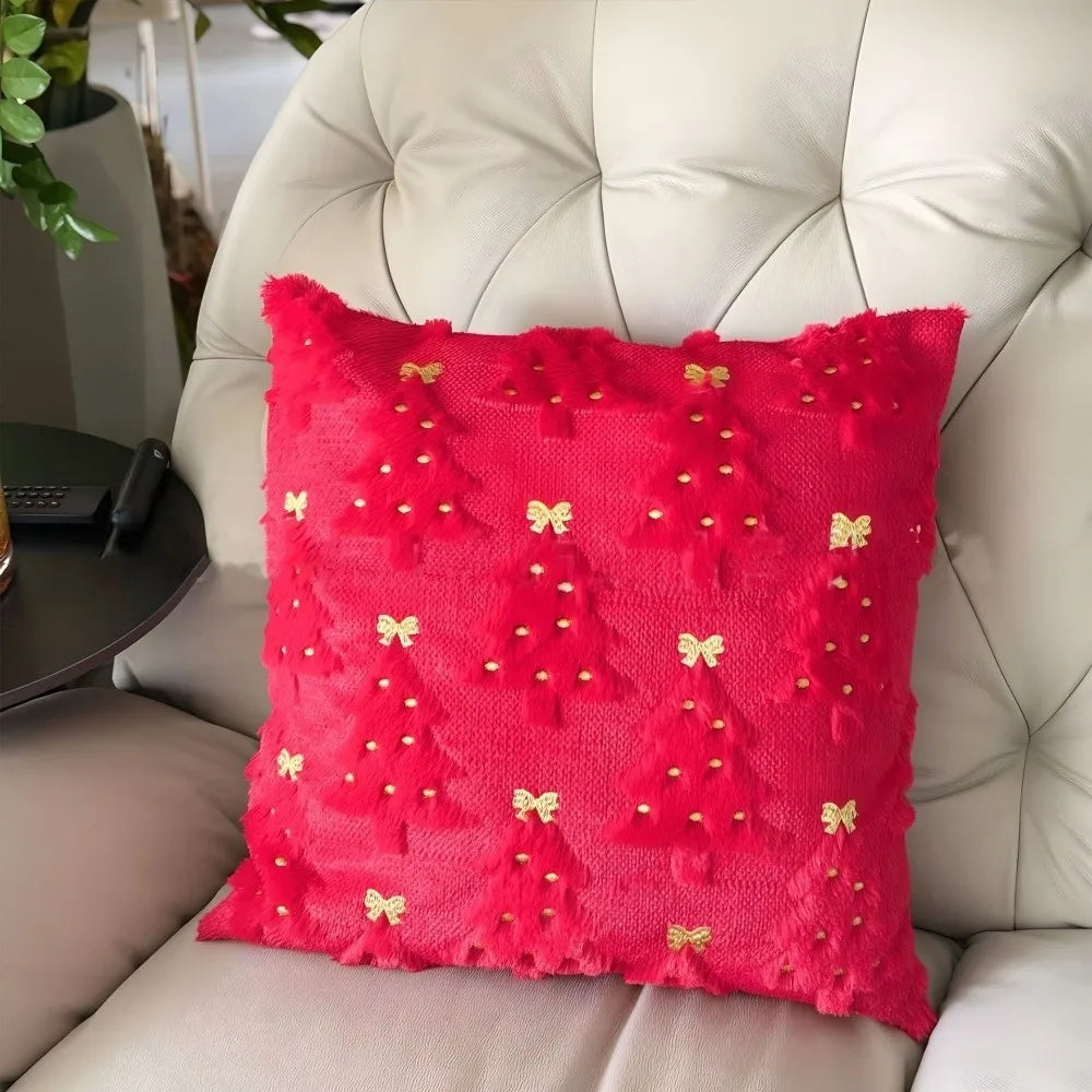 Christmas Tree Embroidered Cushion Cover – Festive Pillow Case Decorative Pillow Cover Richie's 07