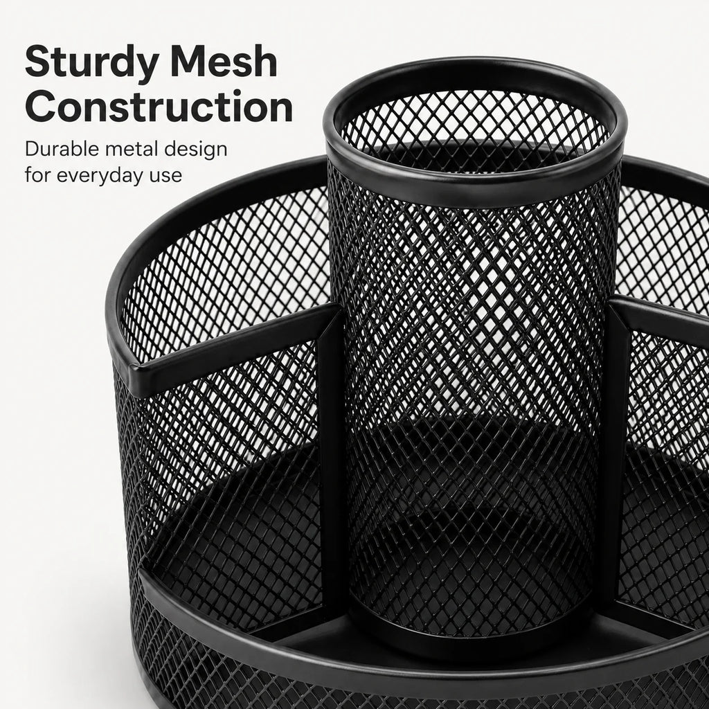 360° Rotating Mesh Desktop Organizer | Metal Pen Holder Desktop Organizer Richie's