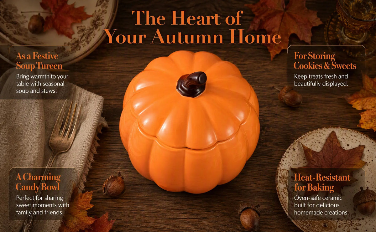 Pumpkin Ceramic Soup Bowl with Lid | Microwave & Oven Safe Ceramic Soup Bowl Richie's