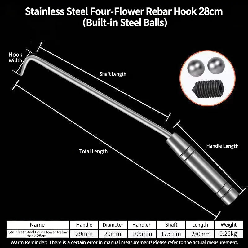 Stainless Steel Rebar Tie Wire Twister Hook 21–33cm Rebar Wire Twister Richie's 28CM
