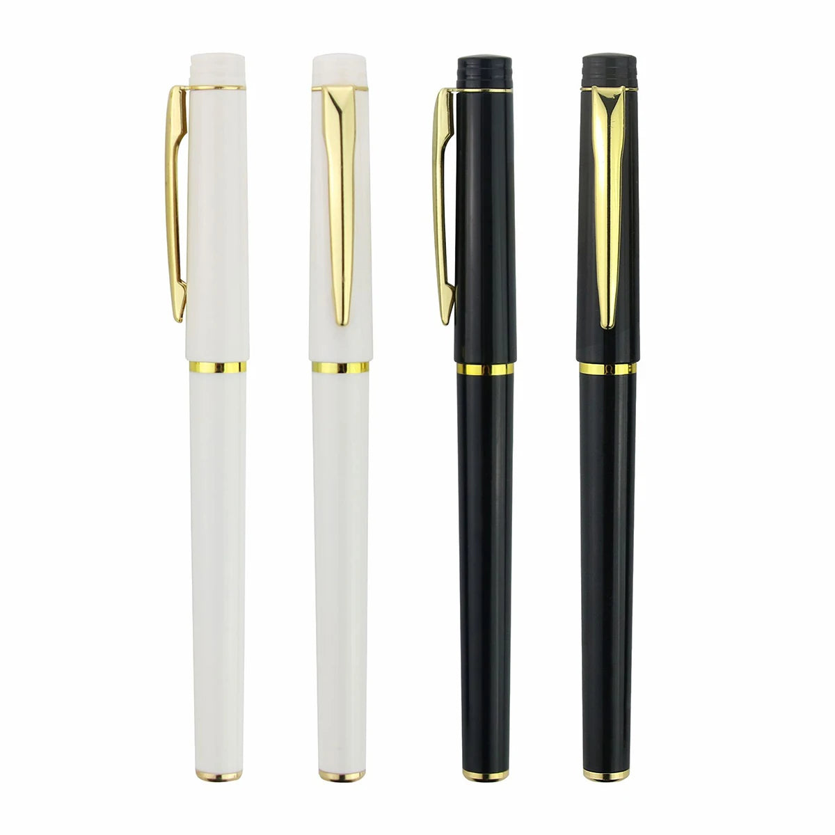 White Gold Rimmed Gel Pen 0.5mm Black Ink – Office Style Gel Pen Richie's