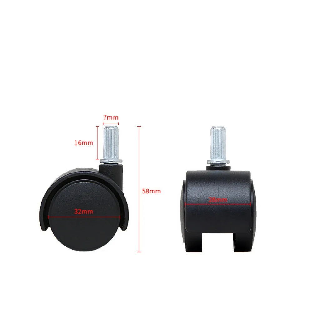 2-Inch Office Chair Caster with Brake – 360° Swivel Wheel Chair Caster Wheel Richie's 1.2in