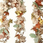 Autumn Maple Leaf & Pumpkin Wreath – Fall Holiday Wall Decor Seasonal Decorative Wreath Richie's