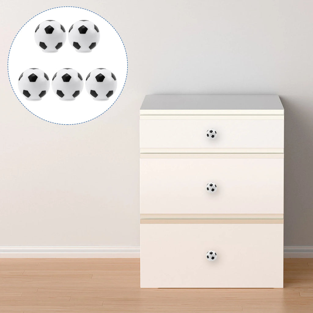 5-Pack Soccer Football Cabinet Knobs Kids Room Drawer Pulls Cabinet Knobs Richie's