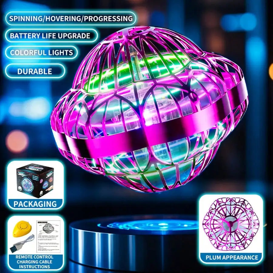 UFO Smart Floating Ball – LED Glow Spinning Flying Toy Gift Flying Toy Richie's wx-598-z OneSize