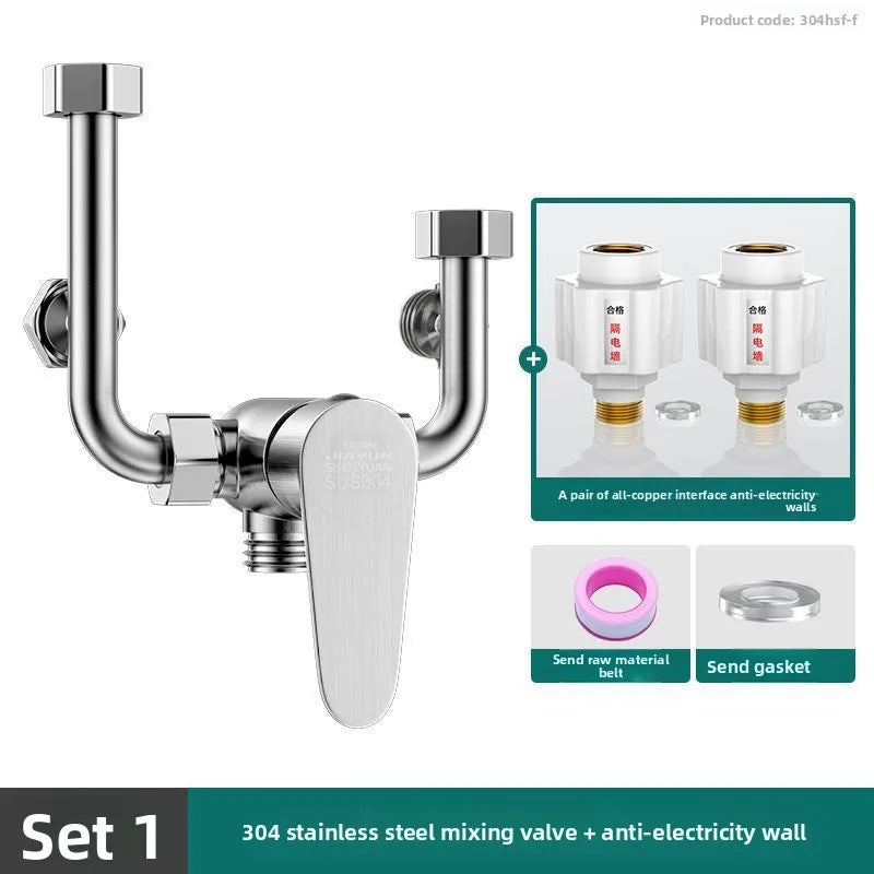 Thermostatic Mixing Valve – Brass Shower Faucet Accessory Kit Thermostatic Mixing Valve Richie's 304stainless steel-1