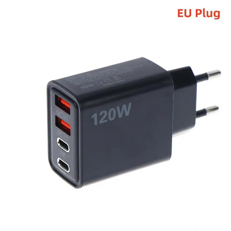 120W 4-Port USB-C Fast Charger Station PD QC3.0 Travel Adapter USB-C Wall Charger Richie's A2 USB Type-C