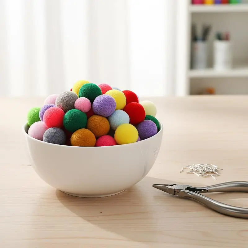 50Pcs Multicolored Polyester Pom Pom Balls – DIY Craft Supplies DIY Craft Pom Poms Richie's