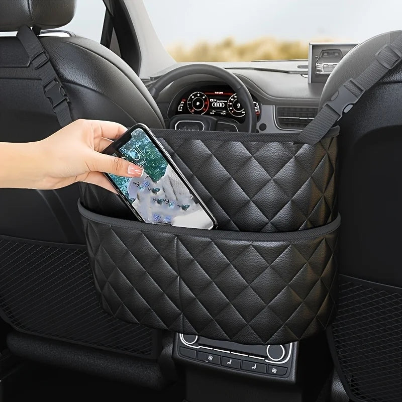 Large Leather Car Seat Back Organizer – Storage Mesh Bag Car Seat Organizer Richie's