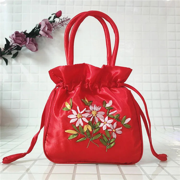Women Embroidery Flower Cosmetic Bag – Ethnic Mini Purse & Pouch