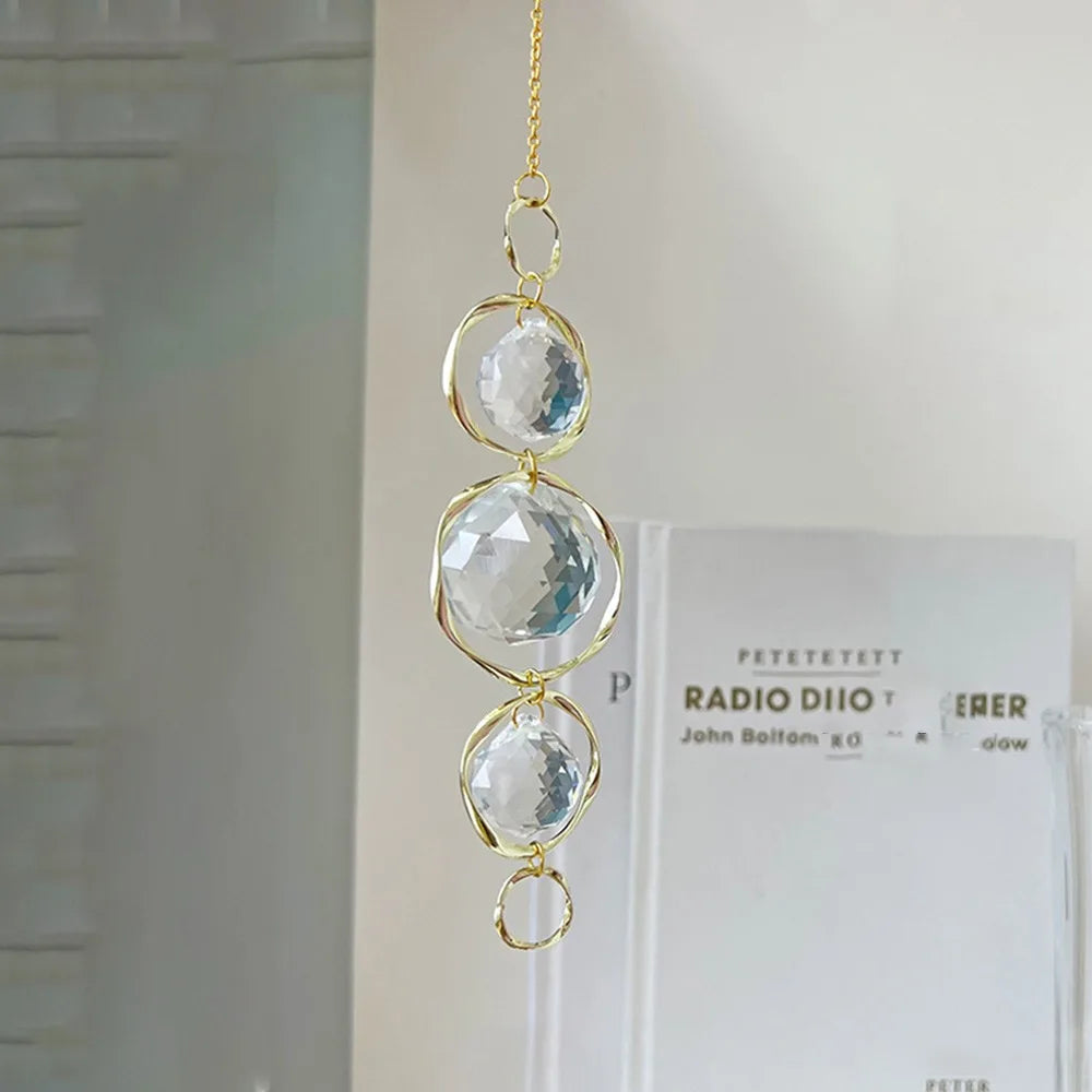 Crystal Glass Sun Catcher Rainbow Prism Hanging Pendant Sun Catcher Pendant Richie's Gold-2