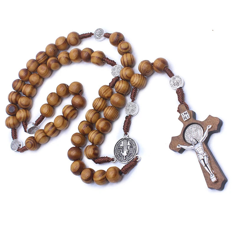 Catholic Rosary Prayer Bead Necklace with Cross Pendant Rosary Bead Necklace Richie's