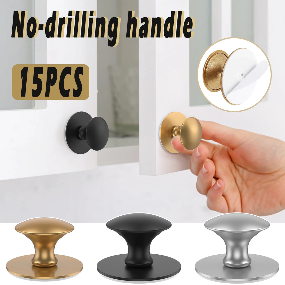 15-Pack Self-Adhesive Stainless Steel Cabinet Drawer Knobs 37mm Cabinet Drawer Knobs Richie's