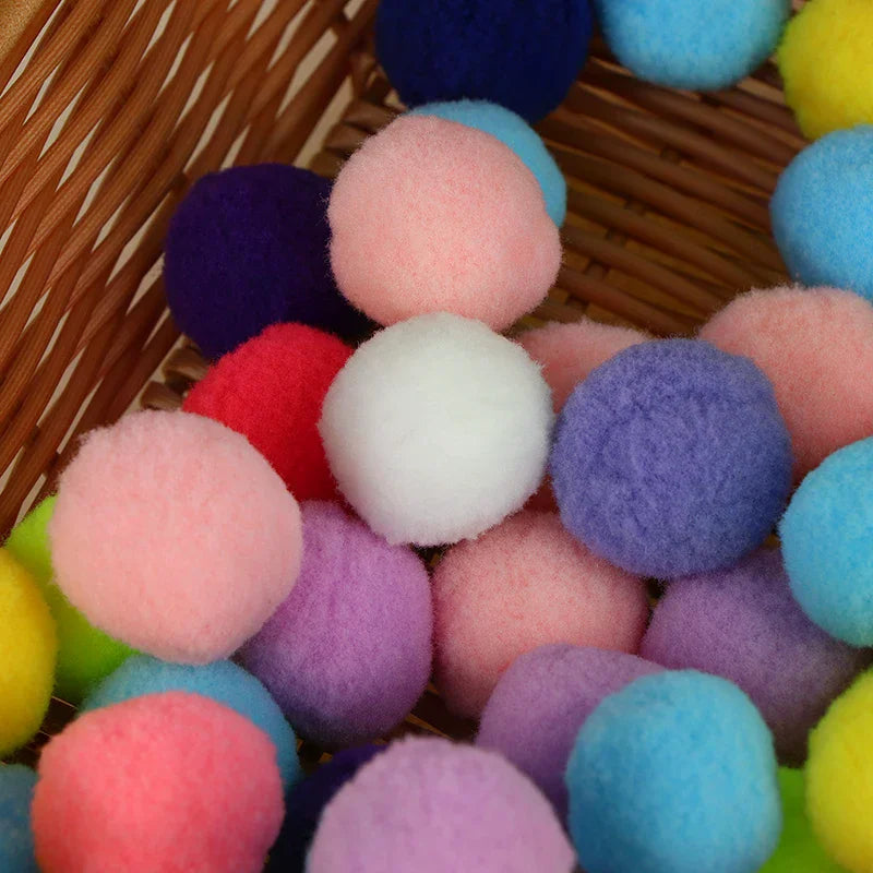 100 Pcs Fluffy Pom Poms 10–30mm | Kids DIY Craft Supplies DIY Craft Supplies Richie's