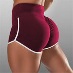 Women's High Waist Quick-Dry Running Shorts | S–3XL Yoga Women's Athletic Shorts Richie's wine red XXXL