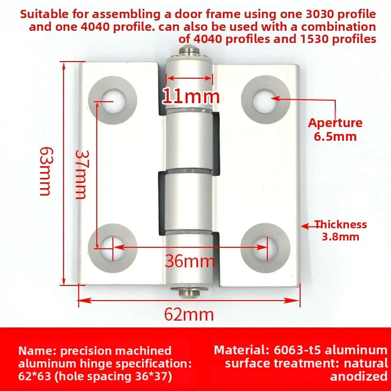 Aluminum Gun Stock Hinges 2020/3030/4040/5050 – Doors & Cabinets Door Cabinet Hinge Richie's 3040 Silver 36x37