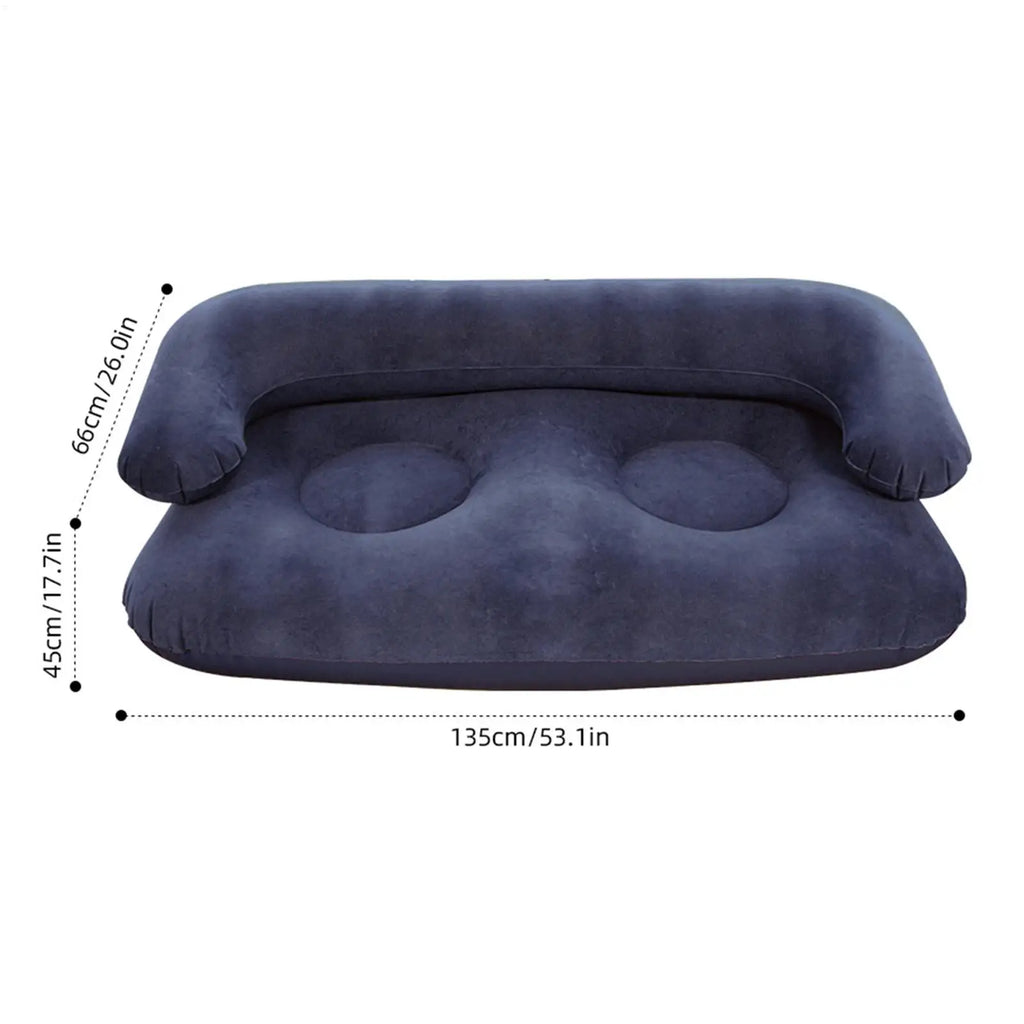 Inflatable Flocked Sofa with Armrest – Portable Air Couch Inflatable Sofa Richie's