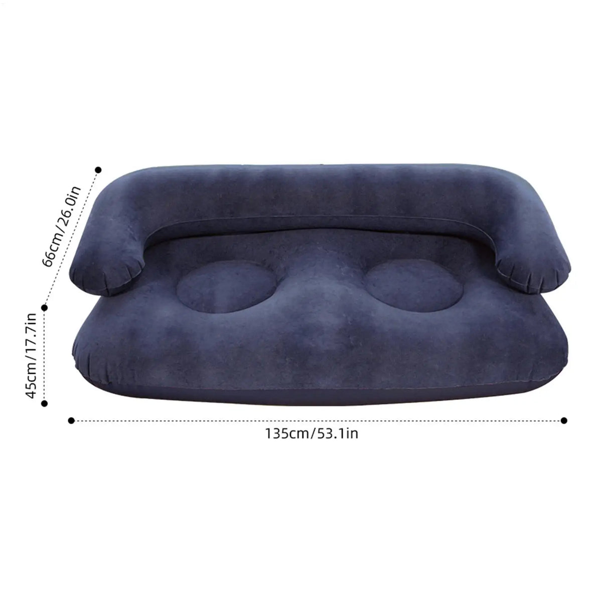 Inflatable Flocked Sofa with Armrest – Portable Air Couch Inflatable Sofa Richie's