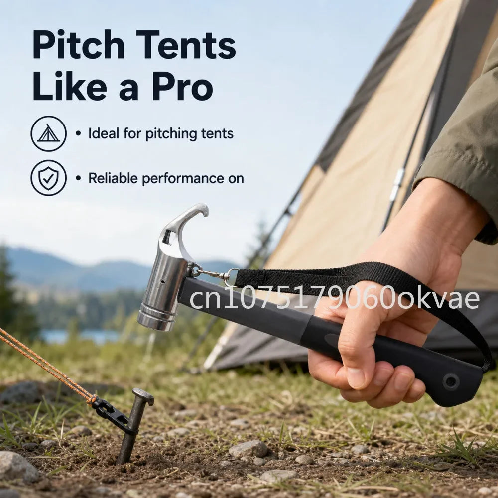 Multifunctional Camping Tent Hammer & Steel Stake Puller Camping Hammer Richie's