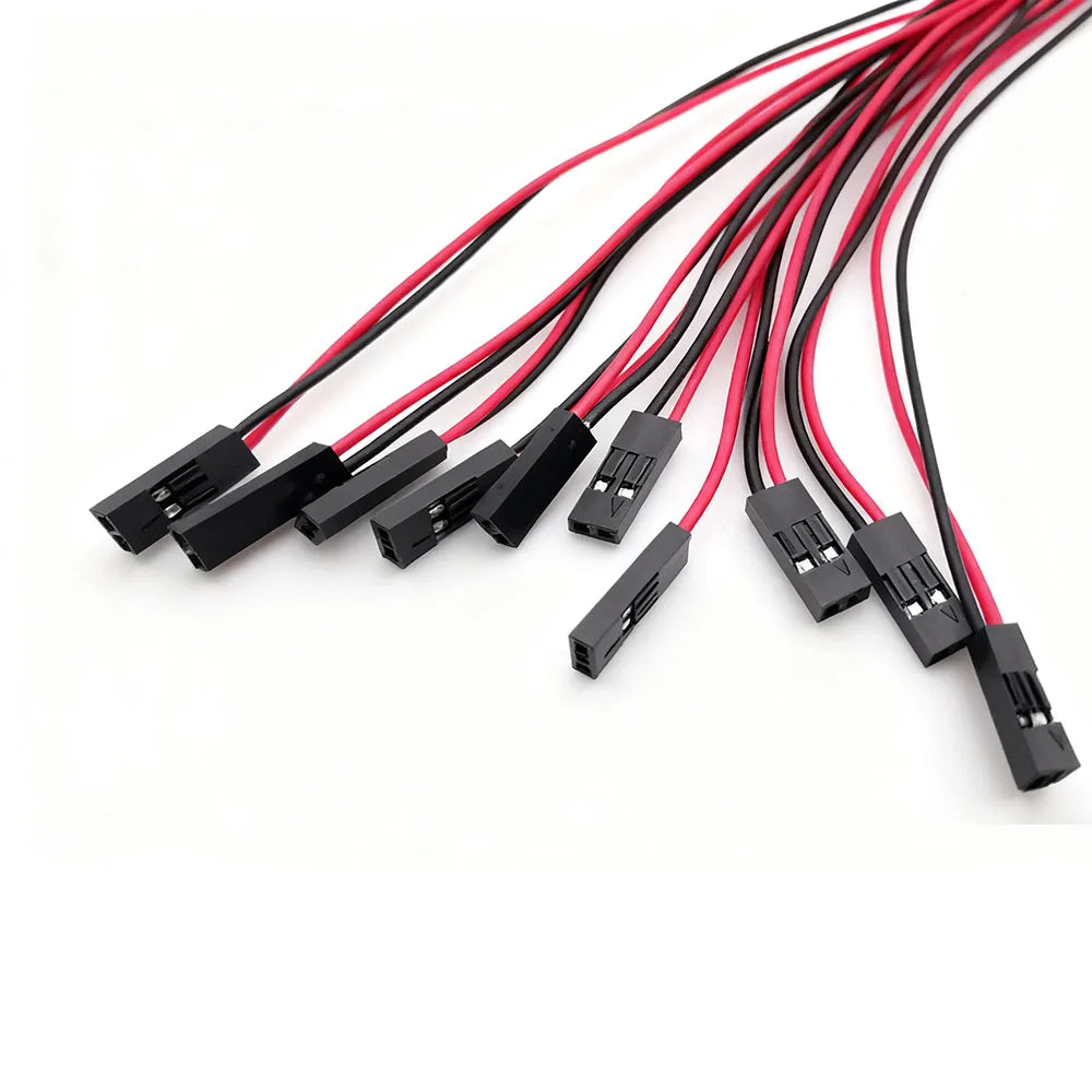 10Pcs 2.54mm 2-Pin Female Jumper Wires 26AWG Arduino DIY Jumper Wire Connectors Richie's