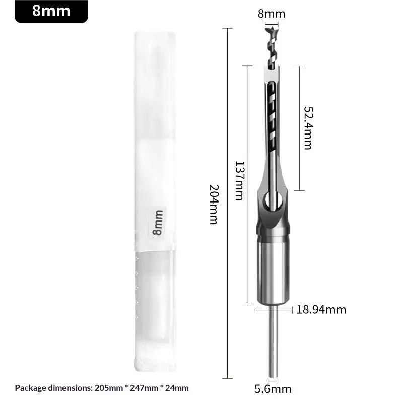 Square Hole Drill Bit Set – Wood Chisel Adapter 1/4Pcs Woodworking Drill Bit Set Richie's 8mm