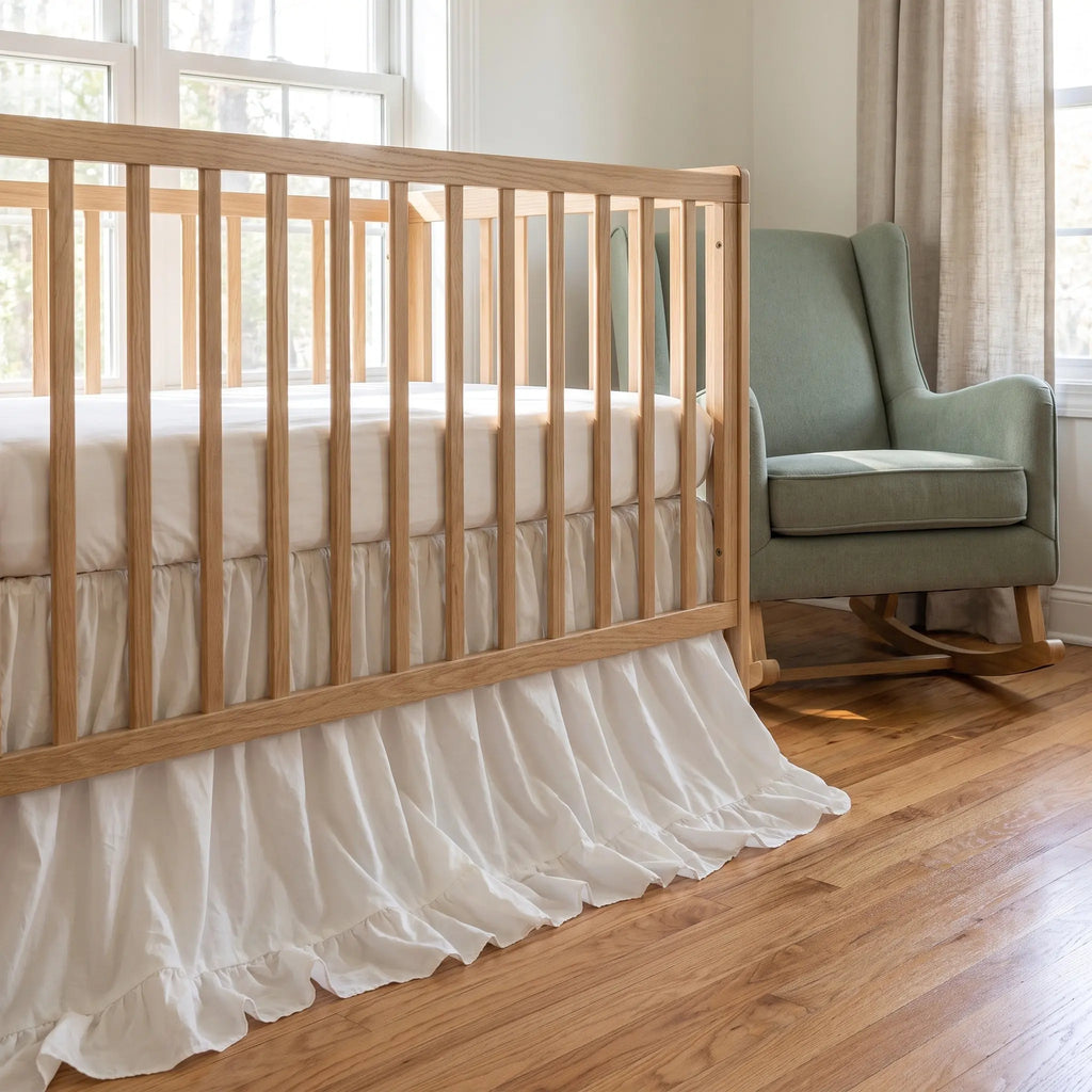 Ruffled Baby Crib Skirt Hypoallergenic Dust Ruffle 52x29 Crib Bed Skirt Richie's