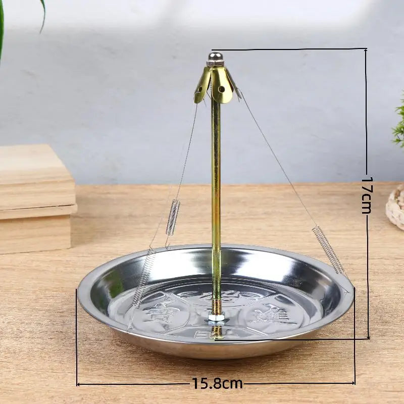 Stainless Steel Coil Incense Burner Red Ash Catcher Ring Rack Incense Burner Richie's 12H Silver 1pcs