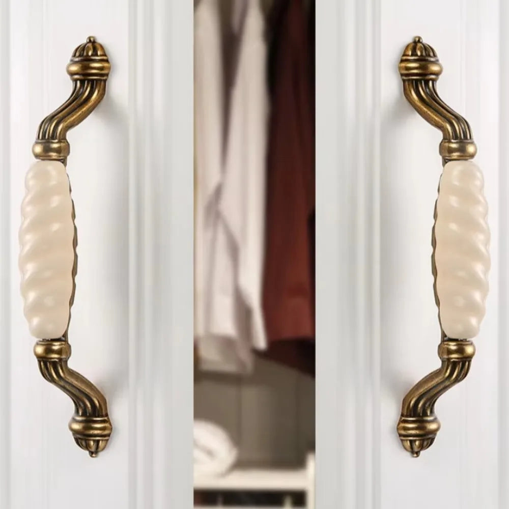 Zinc Alloy Ceramic Cabinet Pulls Antique Gold Drawer Handles Cabinet Pulls Richie's