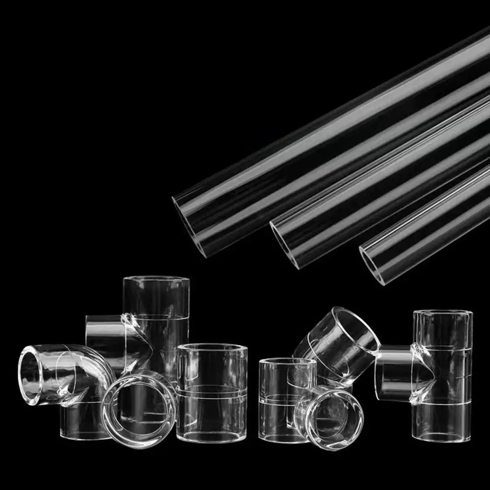 Clear Acrylic Pipe Fittings 16/20mm – 90° Elbow & End Plug Acrylic Pipe Fittings Richie's