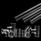 Clear Acrylic Pipe Fittings 16/20mm – 90° Elbow & End Plug Acrylic Pipe Fittings Richie's