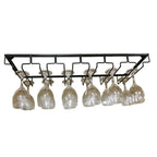 Iron Under Cabinet Wine Glass Holder Rack – Black | 2–6 Slots Wine Glass Rack Richie's 6 slots