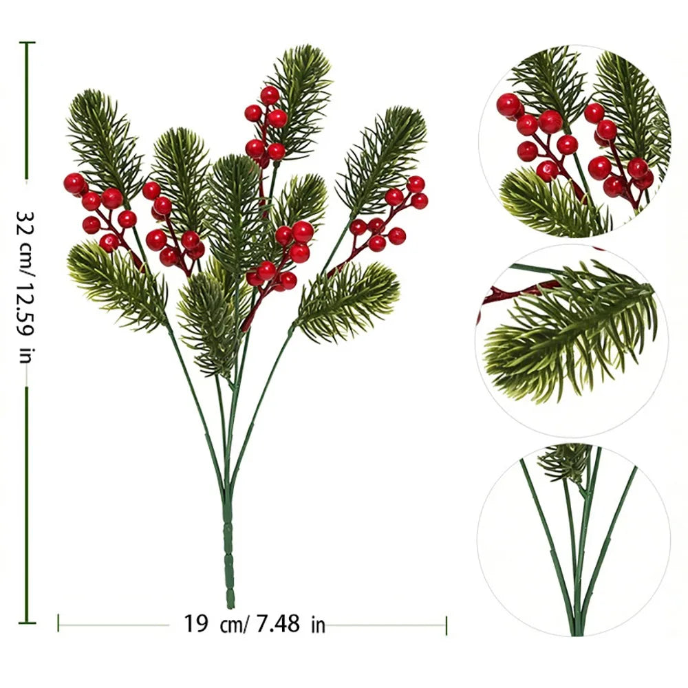 Red Berry Christmas Pine Branch Artificial Wreath Decoration Artificial Christmas Decor Richie's 7