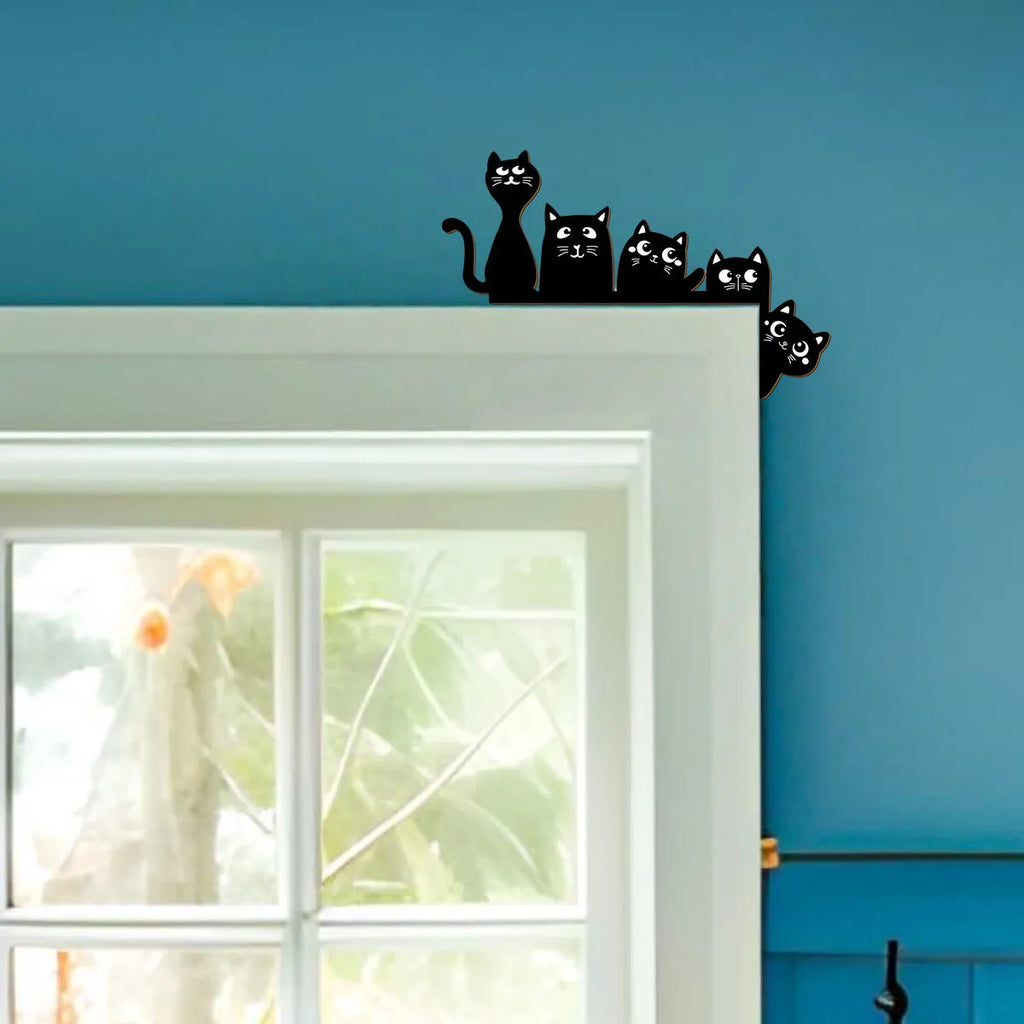 Metal Cat Door Corner Wall Sculpture – Minimalist Home Décor Wall Sculpture Richie's