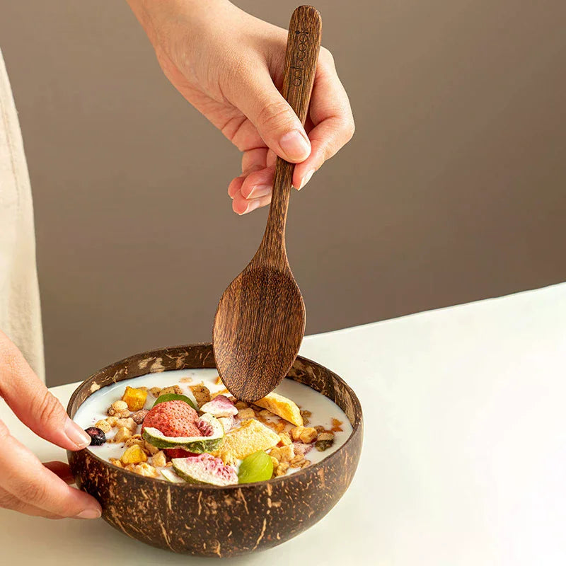 Natural Coconut Bowl & Spoon Set – Eco-Friendly Handmade Coconut Bowl Set Richie's